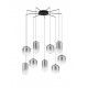 Matt Black Metal & Smoky Gray Glass LED 36 Watt 220-240Volt 3766Lm 3000K IP20 D: 82 H: 145 cm 