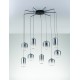 Matt Black Metal & Smoky Gray Glass LED 36 Watt 220-240Volt 3766Lm 3000K IP20 D: 82 H: 145 cm 