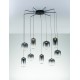 Matt Black Metal & Smoky Gray Glass LED 36 Watt 220-240Volt 3766Lm 3000K IP20 D: 82 H: 145 cm 