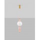 Brass Gold Metal Orange & Pink Ceramic Opal Glass LED 12 Watt 100-240Volt 794Lm 3000K IP20 D: 20 H: 180 cm 