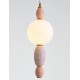 Brass Gold Metal Orange & Pink Ceramic Opal Glass LED 12 Watt 100-240Volt 794Lm 3000K IP20 D: 20 H: 180 cm 