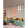Brass Gold Metal Orange & Blue Ceramic Opal Glass LED 27 Watt 100-240Volt 2032Lm 3000K IP20 D: 20 H: 215 cm