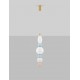 Brass Gold Metal Orange & Blue Ceramic Opal Glass LED 27 Watt 100-240Volt 2032Lm 3000K IP20 D: 20 H: 215 cm 