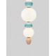 Brass Gold Metal Orange & Blue Ceramic Opal Glass LED 27 Watt 100-240Volt 2032Lm 3000K IP20 D: 20 H: 215 cm 