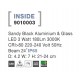 Sandy Black Aluminium & Glass LED 3 Watt 303,24Lm 3000K 220-240 Volt 50Hz Beam Angle 24o IP65 D: 4.2 W: 7 H: 21-24 cm 
