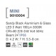 Sandy Black Aluminium & Glass LED 3 Watt 303,24Lm 3000K 220-240 Volt 50Hz Beam Angle 24o IP65 D: 4.2 W: 7 H: 5.5-8 cm 