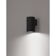 Sandy Black Aluminium & Glass LED Chip Cree 2x10 Watt 565Lm 220-240 Volt 50Hz 3000K Beam Angle 7o IP65 D: 5.5 W: 7 H: 17 cm 
