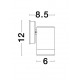 White ABS Glass Diffuser LED GU10 1x7 Watt Bulb Excluded IP44 Light Down D: 6 W: 8.5 H: 12 cm 