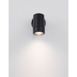 Black ABS Glass Diffuser LED GU10 1x7 Watt Bulb Excluded IP44 Light Down D: 6 W: 8.5 H: 12 cm 