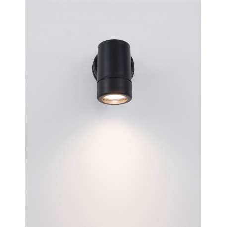 Black ABS Glass Diffuser LED GU10 1x7 Watt Bulb Excluded IP44 Light Down D: 6 W: 8.5 H: 12 cm 