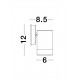 Black ABS Glass Diffuser LED GU10 1x7 Watt Bulb Excluded IP44 Light Down D: 6 W: 8.5 H: 12 cm 