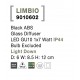 Black ABS Glass Diffuser LED GU10 1x7 Watt Bulb Excluded IP44 Light Down D: 6 W: 8.5 H: 12 cm 