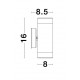 White Acrylic Glass Diffuser LED GU10 2x7 Watt Bulb Excluded IP44 Light Up & Down D: 8 W: 8.5 H: 16 cm 
