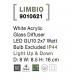 White Acrylic Glass Diffuser LED GU10 2x7 Watt Bulb Excluded IP44 Light Up & Down D: 8 W: 8.5 H: 16 cm 
