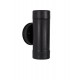 Black ABS Glass Diffuser LED GU10 2x7 Watt Bulb Excluded IP44 Light Up & Down D: 8 W: 8.5 H: 16 cm 