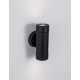 Black ABS Glass Diffuser LED GU10 2x7 Watt Bulb Excluded IP44 Light Up & Down D: 8 W: 8.5 H: 16 cm 