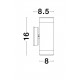 Black ABS Glass Diffuser LED GU10 2x7 Watt Bulb Excluded IP44 Light Up & Down D: 8 W: 8.5 H: 16 cm 