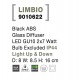Black ABS Glass Diffuser LED GU10 2x7 Watt Bulb Excluded IP44 Light Up & Down D: 8 W: 8.5 H: 16 cm 