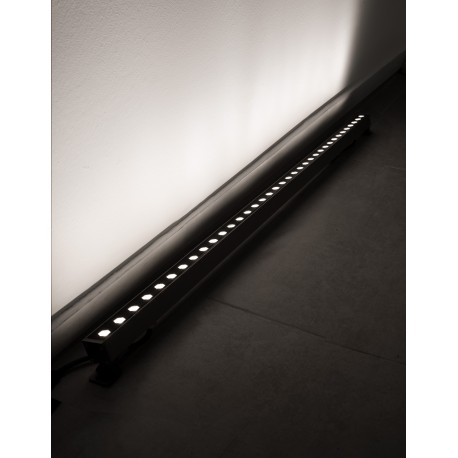 Wall Washer Satin Nickel Aluminium & Glass LED Chip Philips 15 Watt 746Lm 3000K DC24V Beam Angle 30o IP67 L: 100 W: 2.5 H: 3.5 c