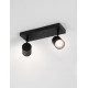 Sandy Black Aluminium LED GU10 2x10 Watt 100-240Volt IP44 bulb excluded L: 37 W: 12 H: 13 cm 