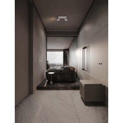 Sandy White Aluminium LED GU10 2x10 Watt 100-240Volt IP44 bulb excluded L: 37 W: 12 H: 13 cm 