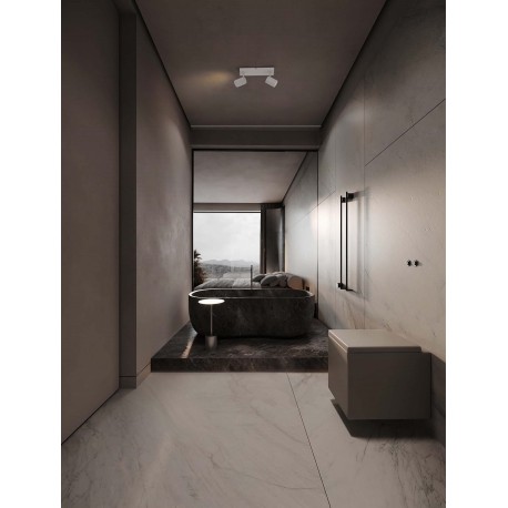 Sandy White Aluminium LED GU10 2x10 Watt 100-240Volt IP44 bulb excluded L: 37 W: 12 H: 13 cm 