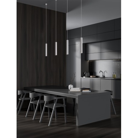 Sandy White Aluminium LED GU10 1x10 Watt 100-240 Volt IP20 bulb excluded D: 5.5 H1: 40 H2: 183cm 