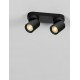 Sandy Black Aluminium LED GU10 2x10 Watt 230 Volt IP20 bulb excluded L: 22 W: 6.5 H: 12.5 cm 
