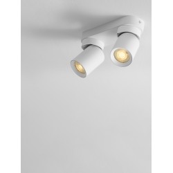 Sandy White Aluminium LED GU10 2x10 Watt 230 Volt IP20 bulb excluded L: 22 W: 6.5 H: 12.5 cm 