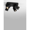 Sandy Black Aluminium LED GU10 4x10 Watt 230 Volt IP20 bulb excluded L: 22 W: 22 H : 12.5cm