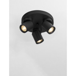 Sandy Black Aluminium LED GU10 3x10 Watt 230 Volt IP20 bulb excluded D: 22 H: 12.5cm 