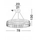 Triac Dimmable Platinum Gold Stainless Steel & Glass LED 56 Watt 220-240Volt 6339Lm 3500K IP20 D: 78 H: 130 cm 