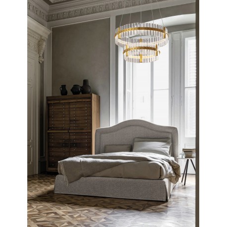 Triac Dimmable Platinum Gold Stainless Steel & Glass LED 67 Watt 220-240Volt 5709Lm 3500K IP20 D: 60 H: 140 cm 