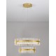 Triac Dimmable Platinum Gold Stainless Steel & Glass LED 67 Watt 220-240Volt 5709Lm 3500K IP20 D: 60 H: 140 cm 