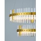 Triac Dimmable Platinum Gold Stainless Steel & Glass LED 67 Watt 220-240Volt 5709Lm 3500K IP20 D: 60 H: 140 cm 