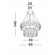 Triac Dimmable Platinum Gold Stainless Steel & Glass LED 67 Watt 220-240Volt 5709Lm 3500K IP20 D: 60 H: 140 cm 