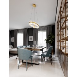 Triac Dimmable Platinum Gold Stainless Steel & Glass LED 45 Watt 220-240Volt 4402Lm 3500K IP20 D: 90 H: 130 cm 