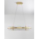 Triac Dimmable Platinum Gold Stainless Steel & Glass LED 45 Watt 220-240Volt 4402Lm 3500K IP20 D: 90 H: 130 cm 