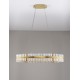 Triac Dimmable Platinum Gold Stainless Steel & Glass LED 45 Watt 220-240Volt 4402Lm 3500K IP20 D: 90 H: 130 cm 