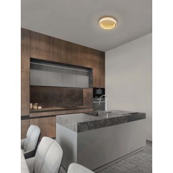Triac Dimmable Platinum Gold Stainless Steel, Aluminium & Acrylic LED 46 Watt 220-240 Volt 2764Lm 3000K IP20 D: 40 H: 11 cm 