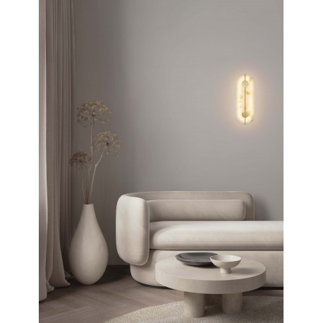 Brass Gold Steel, Aluminium & Imitated Alabaster LED 19 Watt 220-240Volt 866Lm 3000K IP20 L: 16,5 W: 6 H: 42,5 cm 