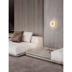 Brass Gold Steel, Aluminium & Imitated Alabaster LED 12 Watt 220-240Volt 694Lm 3000K IP20 D: 20 W: 5,5 H: 20 cm 