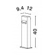 Black AIuminium & Anti-Glare Acrylic Diffuser LED 9 Watt 600Lm 3000K 100-240V IP65 L: 12 W: 9.4 H: 40 cm 