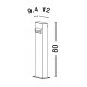 Black AIuminium & Anti-Glare Acrylic Diffuser LED 9 Watt 571Lm 3000K 100-240V IP65 L: 12 W: 9.4 H: 80 cm 
