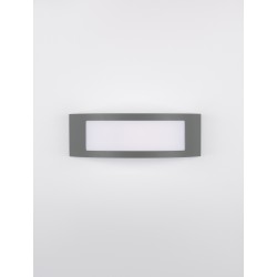 Dark Gray Stainless Aluminium Anti-Glare Acrylic Diffuser LED E27 1x12 Watt 220-240 Volt Bulb Excluded IP44 L: 30.3 W: 9 H: 10 c