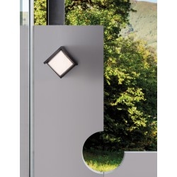 Dark Gray ABS Clear & White Acrylic LED 12 Watt 1385Lm 3000K 200-240 Volt Beam Angle 120 O IP65 L: 16 W: 10 H: 16 cm 