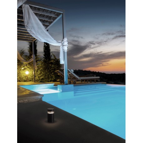 Black Aluminium & Acrylic LED 12 Watt 594Lm 3000K 100-240V Beam Angle 180º IP54 D: 13.4 H: 25 cm 