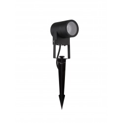 Black Aluminium & Clear Glass LED GU10 1x10 Watt 220-240 Volt Bulb Excluded IP65 D: 7 W: 9.5 H: 21 cm 
