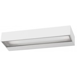 Sandy White Aluminium Glass Diffuser LED 12 Watt 536Lm 3000K 220-240 Volt 50Hz Beam Angle 120o IP65 Light Down L: 22 W: 7.6 H: 3