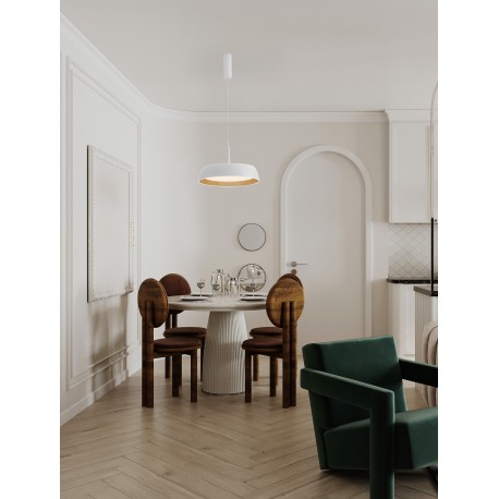 Triac Dimmable Sandy Black & Wood colour Aluminium, Metal & Acrylic LED 40Watt 220-240Volt 3111Lm 3000K IP20 D: 45 H: 180 cm 